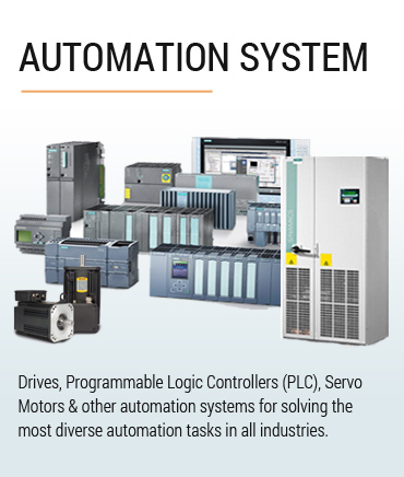 Industrial automation equipments, Drives, Programmable Logic Controllers(PLC), Servo Motors & other automation systems for solving the most diverse automation tasks in all industries.